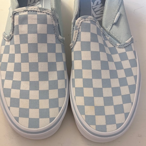 Vans Light Blue Checkered Slip-On Sneakers - Picture 3 of 11